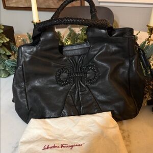 Salvatore Ferragamo Hobo Black Leather.